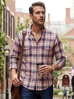 GANT RUGGER Cotton Long Sleeve Button Down Shirt Medium